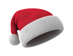 Santa Claus hat isolated on a white background, 3D render