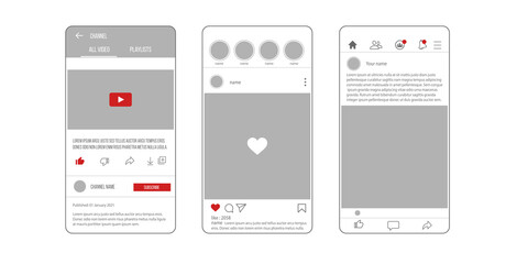 Social media layouts for your content. Video and photo content.