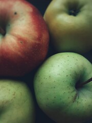 Red and green fresh apples
