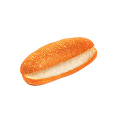 Bun for classic hot dog. isolated on a white background