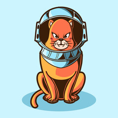 cat astronaut vector illustration design