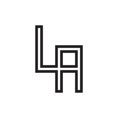 Black and white letter LA initial logo icon