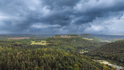 Fototapeta na wymiar Blick zur Festung Königstein, Sachsen, Deutschland