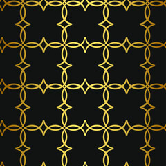 Naklejka premium Seamless vector golden repeat geometric pattern. Golden geometrical 10 eps background for fabric, cover, textile, design, banner.