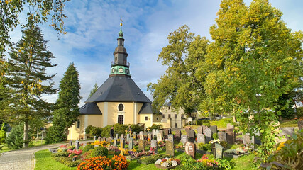 Bergkirche in Seiffen, Erzgebirge, Sachsen, Deutschland
