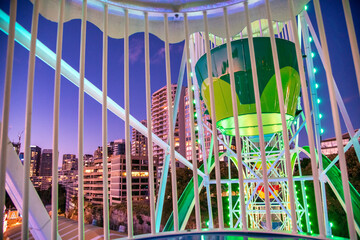 Sydney Luna Park and skyline on a beautiful night