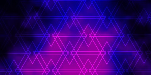 Dark Purple vector layout with lines, triangles.