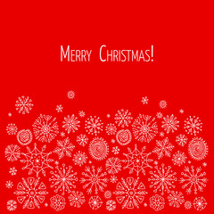 Christmas Frame for your design. Hand drawn snowflakes