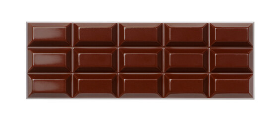 Dark chocolate bar isolated on white