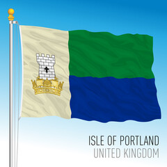Isle of Portland official flag, United Kingdom, vector illustration