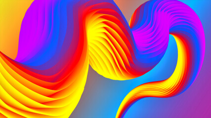3D illustration of liquid form. Dynamic 3D composition. Fashionable geometric background.