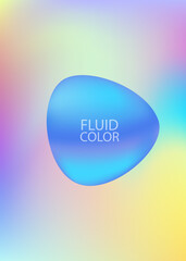 Fluid 3d shape with the modern neon colors. Liquid holographic backdrop for posters, brochures, textile pattern, gift wrapping, web and desktop wallpaper. Premium vector.