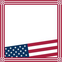 American flag symbols border with blank space for text.