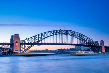 Naklejka premium Night lights of Sydney Harbour Bridge, Australia