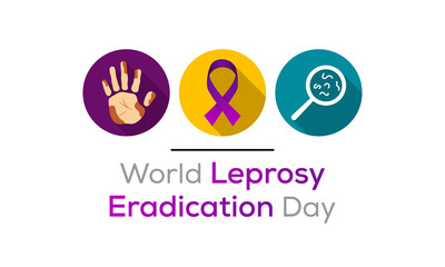 Vector illustration on the theme of World Leprosy Eradication or Hansen's disease day observed each year on last Sunday of January across the globe.