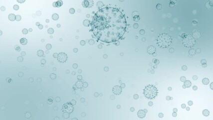 Corona 1 - 60fps 4k Covid-19 Coronavirus Video Background Loop // A fitting background loop for Coronavirus related news or statistics, featuring 3D animated virus models. - Powered by Adobe