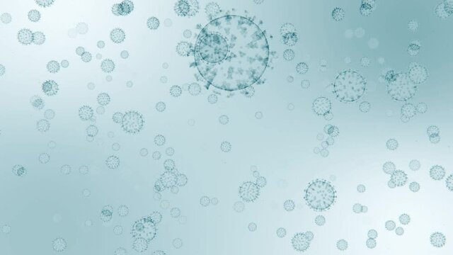 Corona 1 - 60fps 4k Covid-19 Coronavirus Video Background Loop // A fitting background loop for Coronavirus related news or statistics, featuring 3D animated virus models.