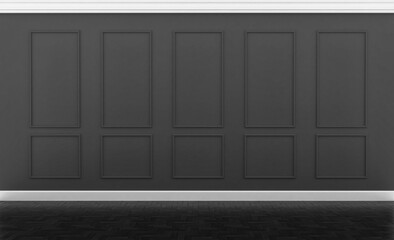 Obraz na płótnie Canvas black and white decorative slatted wall and floor