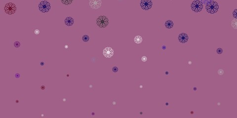 Light pink, red vector natural artwork with flowers.