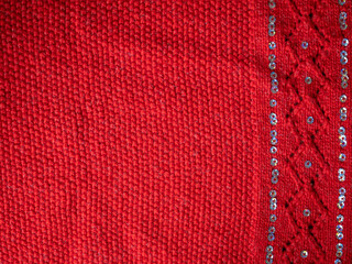 Knitted red knitting texture for holiday cards