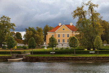 Fototapeta na wymiar Big magnificent medieval manor in Estonia in Palmse
