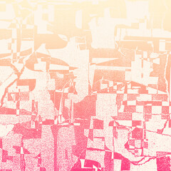 Collage of torn street posters. Abstract halftone background. vector illustration