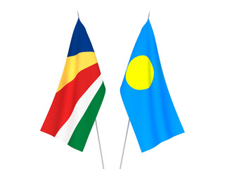Seychelles and Palau flags