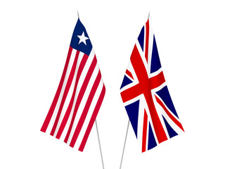 Obraz na płótnie Canvas Great Britain and Liberia flags