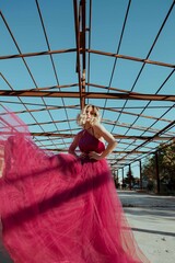 Blonde woman fashion style model