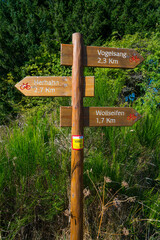 Sign Pole, Eifel National Park, North Eifel Territory, Eifel Region, Germany, Europe