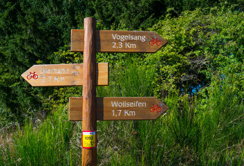 Sign Pole, Eifel National Park, North Eifel Territory, Eifel Region, Germany, Europe