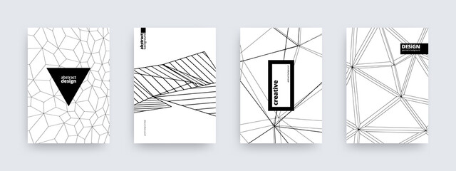 Abstract background design, set of modern covers, striped patterns, vector illustration