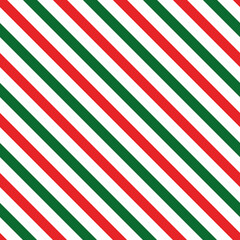 Abstract diagonal tradicional Merry Christmas background. Seamless pattern made on red green color. Geometric lines template. Texture can be used for wallpaper, pattern fills, web page for New Year