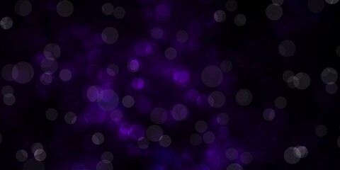 Dark Purple vector pattern with spheres.