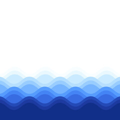 Water waves isolated on white background. For poster, placard, backdrop and surface. Useful for banner and wallpaper. Water wave vector background
