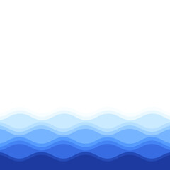 Water waves isolated on white background. For poster, placard, backdrop and surface. Useful for banner and wallpaper. Water wave vector background