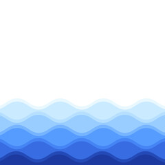 Water waves isolated on white background. For poster, placard, backdrop and surface. Useful for banner and wallpaper. Water wave vector background