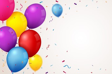 Birthday and celebration banner with colorful balloon