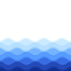 Water waves isolated on white background. For poster, placard, backdrop and surface. Useful for banner and wallpaper. Water wave vector background