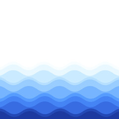 Water waves isolated on white background. For poster, placard, backdrop and surface. Useful for banner and wallpaper. Water wave vector background