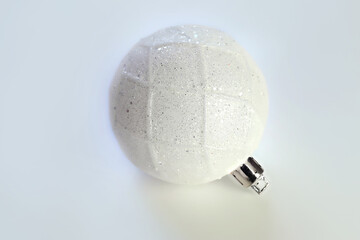 Christmas white ball on a white background