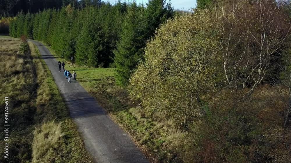 Poster Belgique Wallonie Ardenne bois foret nature Nassogne promeneur balade famille