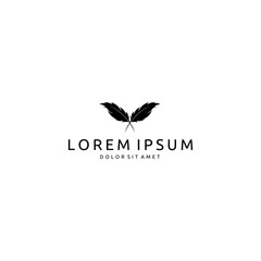 Modern Quill Feather Minimalist for Notary, Lawyer, Company Logo Icon Design Vector