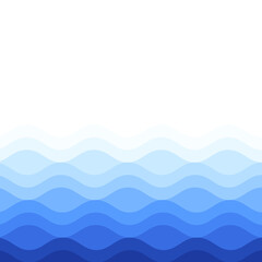 Water waves isolated on white background. For poster, placard, backdrop and surface. Useful for banner and wallpaper. Water wave vector background