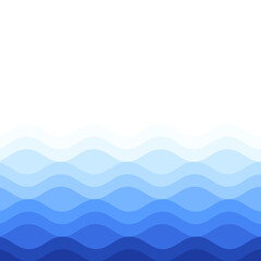 Water waves isolated on white background. For poster, placard, backdrop and surface. Useful for banner and wallpaper. Water wave vector background