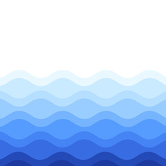 Water waves isolated on white background. For poster, placard, backdrop and surface. Useful for banner and wallpaper. Water wave vector background