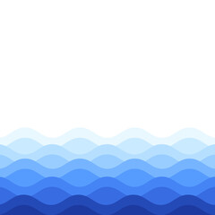 Obraz premium Water waves isolated on white background. For poster, placard, backdrop and surface. Useful for banner and wallpaper. Water wave vector background