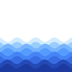 Water waves isolated on white background. For poster, placard, backdrop and surface. Useful for banner and wallpaper. Water wave vector background