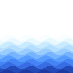 Water waves isolated on white background. For poster, placard, backdrop and surface. Useful for banner and wallpaper. Water wave vector background