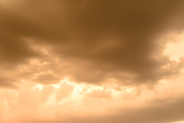 Dramatic thunder storm clouds at dark sky